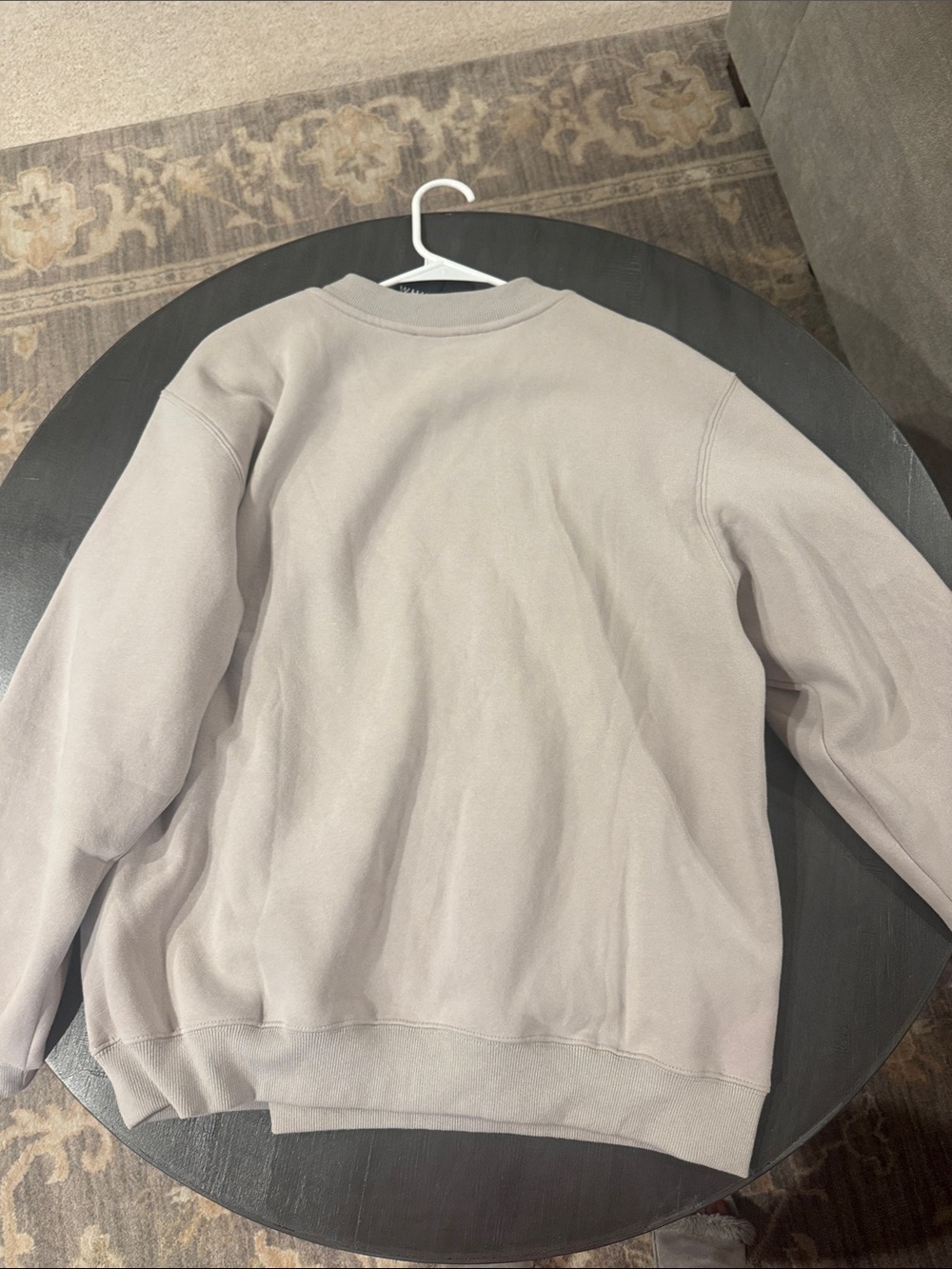 White Fox Boutique Crewneck Sweatshirt in Light Taupe with White Print S/M New - Picture 3 of 3